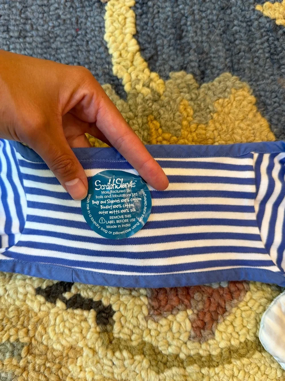 THE ECZEMA COMPANY ScratchSleeves Cotton with Scratch Mittens for Kids (STRIPES)